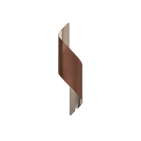 Demeter Wall Lamp Large, 1 x 8W LED, 3000K, 640lm, Satin Brown/Polished Chrome, 3yrs Warranty DELight - 1
