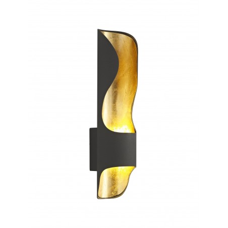 Clio Wall Lamp, 1 x 8W LED, 3000K, 640lm, Anthracite/Gold Leaf, 3yrs Warranty DELight - 1