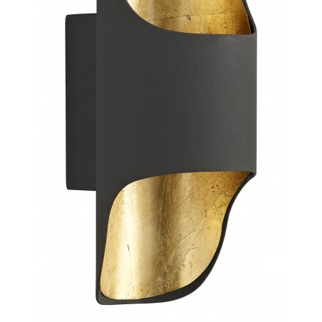 Clio Wall Lamp, 1 x 8W LED, 3000K, 640lm, Anthracite/Gold Leaf, 3yrs Warranty DELight - 5