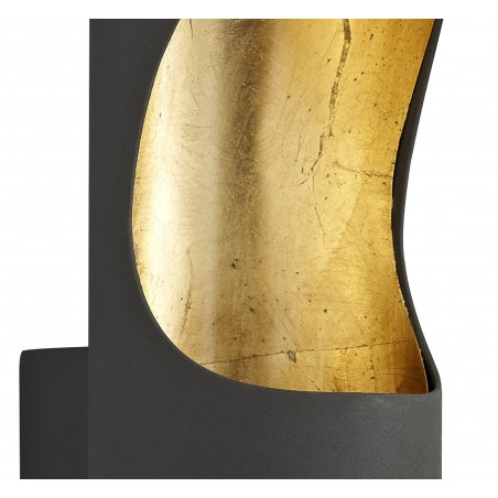 Clio Wall Lamp, 1 x 8W LED, 3000K, 640lm, Anthracite/Gold Leaf, 3yrs Warranty DELight - 6