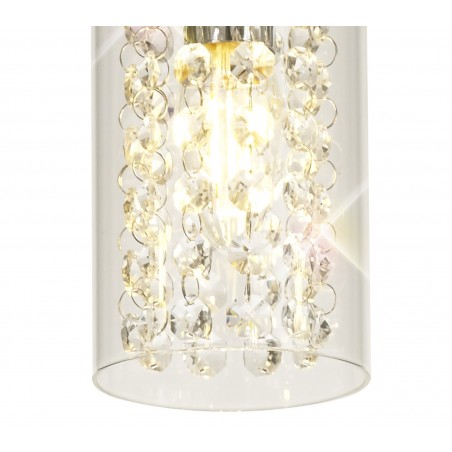 Sion Semi Ceiling Light, 5 x E14, Polished Chrome/Crystal/Glass DELight - 8