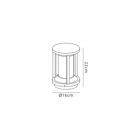 Badar Pillar Lamp, 1 x E27, IP65, Anthracite, 2yrs Warranty DELight - 2