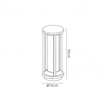 Badar Post Lamp Medium, 1 x E27, IP65, Anthracite, 2yrs Warranty DELight - 2