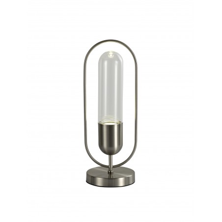 Hamal Table Lamp, 1 x 7W LED, 4000K, 790lm, Satin Nickel/Clear, 3yrs Warranty DELight - 1