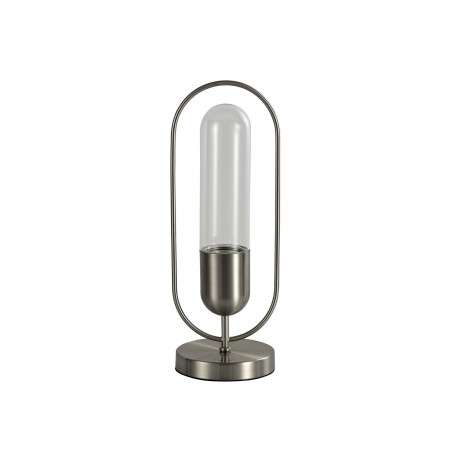 Hamal Table Lamp, 1 x 7W LED, 4000K, 790lm, Satin Nickel/Clear, 3yrs Warranty DELight - 3