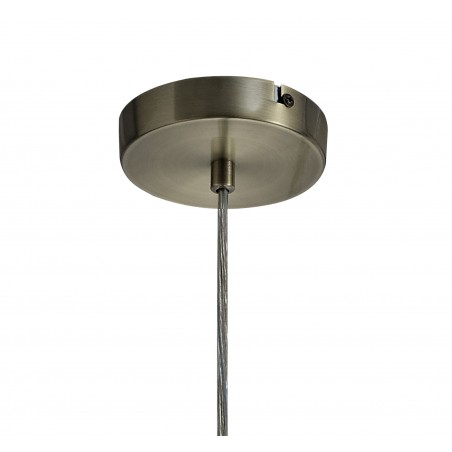 Hamal Rectangular Pendant, 1 x 7W LED, 4000K, 790lm, Antique Brass/Amber, 3yrs Warranty DELight - 4