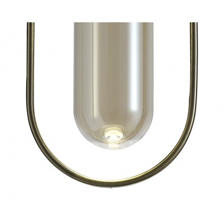 Hamal Rectangular Pendant, 1 x 7W LED, 4000K, 790lm, Antique Brass/Amber, 3yrs Warranty DELight - 7