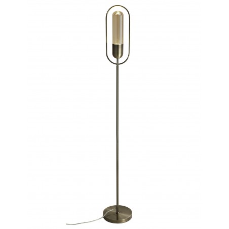 Hamal Floor Lamp, 1 x 7W LED, 4000K, 790lm, Antique Brass/Amber, 3yrs Warranty DELight - 1