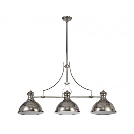Cane Linear Pendant, 3 x E27, Polished Nickel/Frosted Glass DELight - 3