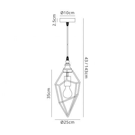 Athena Medium Pendant, 1 x E27, Black Nickel DELight - 2