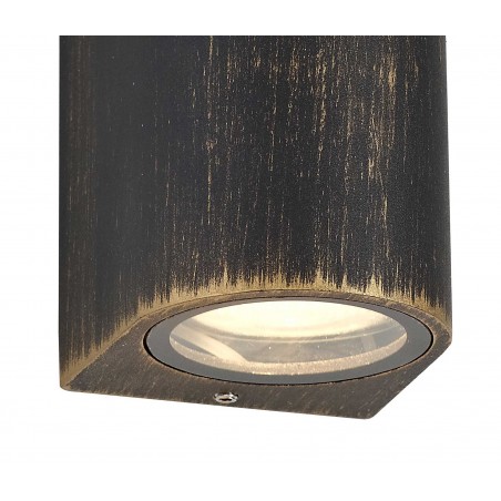 Megan Curved Wall Lamp, 2 x GU10, IP54, Black/Gold DELight - 4