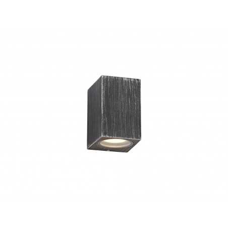 Megan Rectangle Wall Lamp, 1 x GU10, IP54, Black/Silver DELight - 1