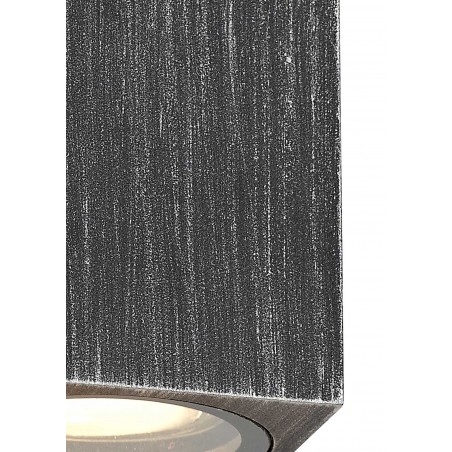 Megan Rectangle Wall Lamp, 1 x GU10, IP54, Black/Silver DELight - 6
