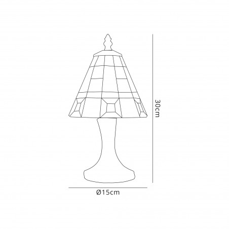 Maya Tiffany Table Lamp, 1 x E14, Cazure/Grey/Clear Crystal Shade DELight - 2