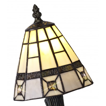 Maya Tiffany Table Lamp, 1 x E14, Cazure/Grey/Clear Crystal Shade DELight - 4