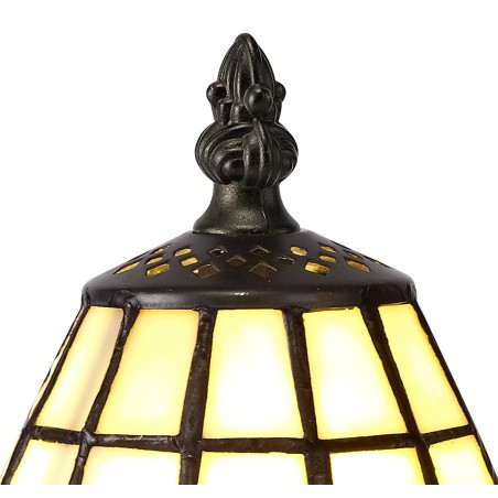 Maya Tiffany Table Lamp, 1 x E14, Cazure/Grey/Clear Crystal Shade DELight - 7