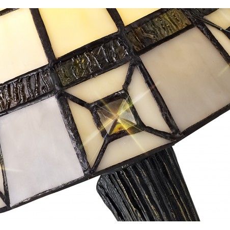 Maya Tiffany Table Lamp, 1 x E14, Cazure/Grey/Clear Crystal Shade DELight - 8