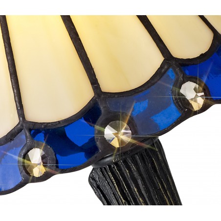 Tao Tiffany Table Lamp, 1 x E14, Cazure/Blue/Clear Crystal Shade DELight - 8