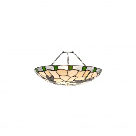 Pollux 35cm Tiffany Non-electric Uplighter Shade, Green/Cazure/Clear Crystal DELight - 1