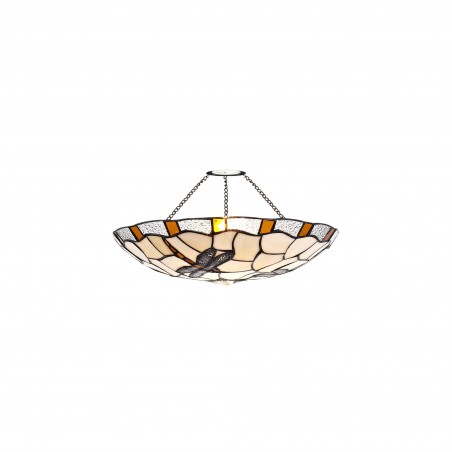 Pollux 35cm Tiffany Non-electric Uplighter Shade, Amber/Cazure/Clear Crystal DELight - 1