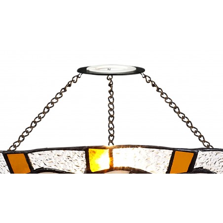 Pollux 35cm Tiffany Non-electric Uplighter Shade, Amber/Cazure/Clear Crystal DELight - 3