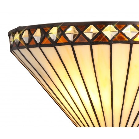 Eden Tiffany Wall Lamp, 2 x E14, Amber/Cazure/Crystal DELight - 5