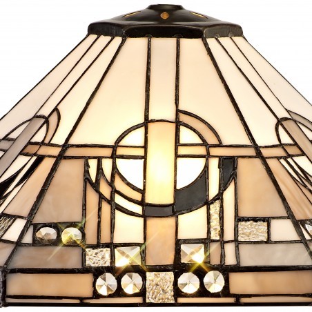 Larissa, Tiffany 40cm Shade Only Suitable For Pendant/Ceiling/Table Lamp, White/Grey/Black/Clear Crystal DELight - 4