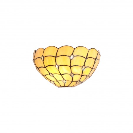 Bode Tiffany 30cm Wall Lamp, 2 x E14, Beige/Clear Crystal DELight - 1