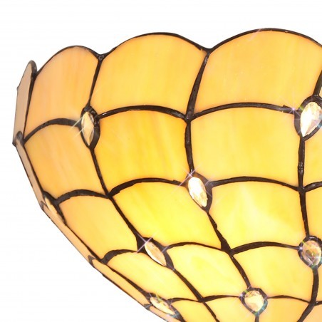 Bode Tiffany 30cm Wall Lamp, 2 x E14, Beige/Clear Crystal DELight - 4