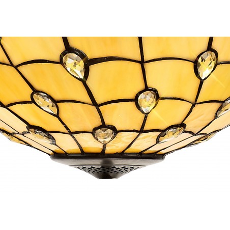 Bode, Tiffany 50cm Non-electric Shade Suitable For Pendant/Ceiling/Table Lamp, Beige/Clear Crystal DELight - 3