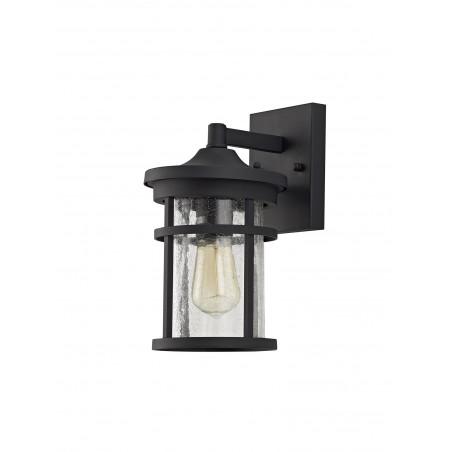 Aura Wall Lamp, 1 x E27, Black/Clear Crackled Glass, IP54, 2yrs Warranty DELight - 3