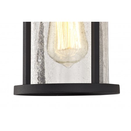 Aura Wall Lamp, 1 x E27, Black/Clear Crackled Glass, IP54, 2yrs Warranty DELight - 5