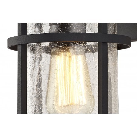 Aura Wall Lamp, 1 x E27, Black/Clear Crackled Glass, IP54, 2yrs Warranty DELight - 6