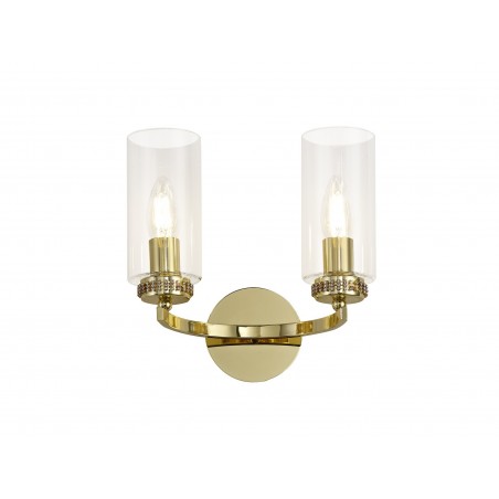 Hera Wall Lamp Switched, 2 x E14, Polished Gold DELight - 1