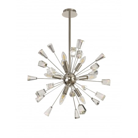 Namid Sputnik Pendant, 9 Light E14, Polished Nickel/Crystal DELight - 6