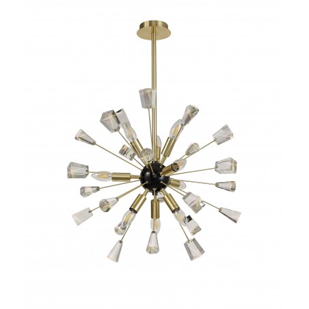 Namid Pendant Sputnik, 9 Light E14, Brushed Gold & Gloss Black/Crystal DELight - 6