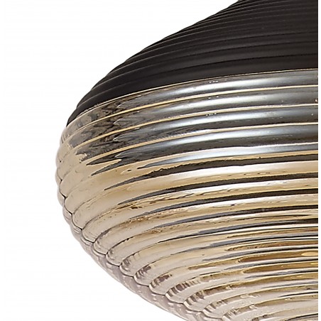 Tia Single Vase Pendant 1 Light E27, Black/Amber Glass DELight - 9