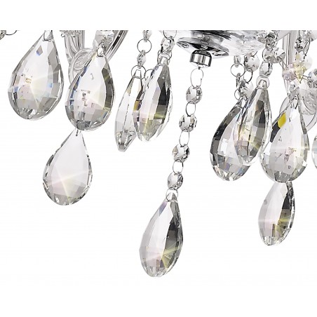 Dia Chandelier Pendant, 6 Light E14, Polished Chrome/Clear Glass/Crystal, (ITEM REQUIRES CONSTRUCTION/CONNECTION) DELight - 7