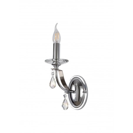 Sapphire Wall Lamp 1 Light E14, Polished Chrome/Satin Nickel/Clear Crystal DELight - 3