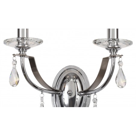Sapphire Wall Lamp 2 Light E14, Polished Chrome/Satin Nickel/Clear Crystal DELight - 5