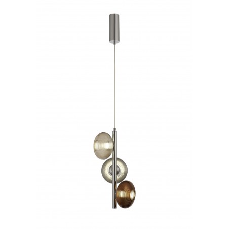 Azure Multiple Pendant, 3 x 8W LED, 4000K, Smoked, Copper & Champagne/Polished Chrome, 3yrs Warranty DELight - 1