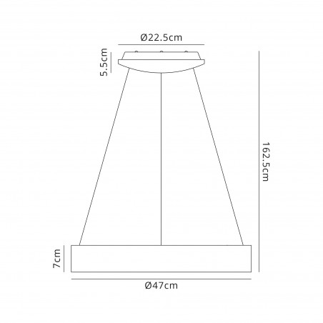 Asteria Dimmable Pendant 47cm Round 1 x 30W LED 3000K, 1595lm, Medium Oak/Matt White, 3yrs Warranty DELight - 2