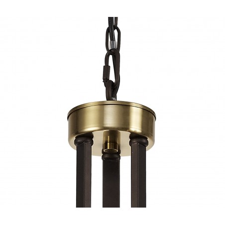 Vulcan Pendant 3 Light E27, Brown Oxide/Bronze With Clear Glass Shades DELight - 5