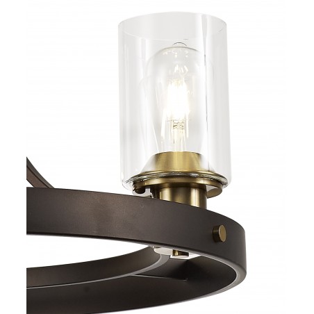 Vulcan Pendant 3 Light E27, Brown Oxide/Bronze With Clear Glass Shades DELight - 8