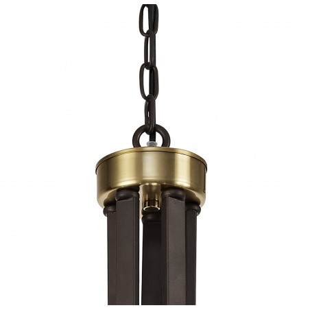Vulcan Pendant 5 Light E27, Brown Oxide/Bronze With Clear Glass Shades DELight - 5