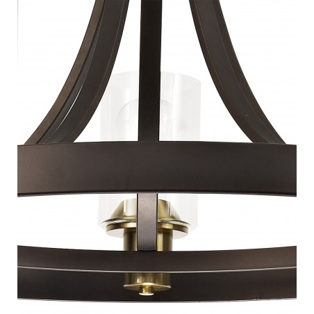 Vulcan Pendant 5 Light E27, Brown Oxide/Bronze With Clear Glass Shades DELight - 9