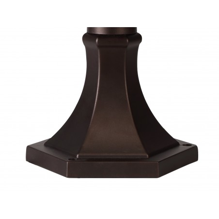 Aidos Pedestal Lamp, 1 x E27, Antique Bronze/Clear Ripple Glass, IP54, 2yrs Warranty DELight - 4