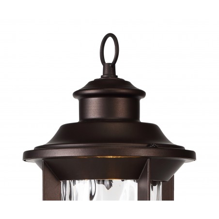 Aidos Pedestal Lamp, 1 x E27, Antique Bronze/Clear Ripple Glass, IP54, 2yrs Warranty DELight - 7
