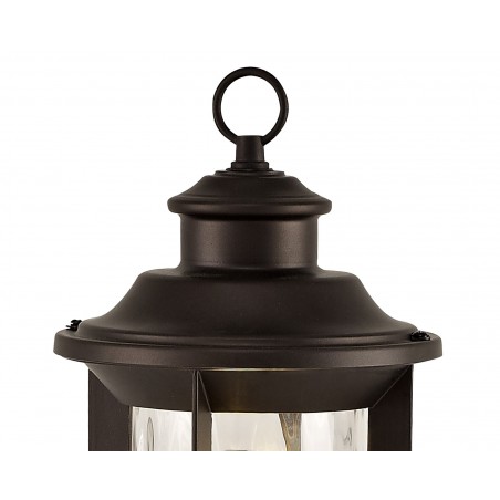 Aidos Post Lamp, 1 x E27, Antique Bronze/Clear Ripple Glass, IP54, 2yrs Warranty DELight - 7