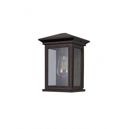 Loxo Flush Wall Lamp, 1 x E27, IP54, Antique Bronze/Clear Seeded Glass, 2yrs Warranty DELight - 3